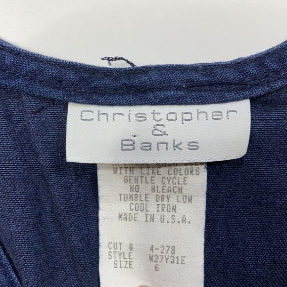 Christopher & Banks Denim Button Front Long Sleeveless Dress - Picture 12 of 14